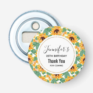 Décapsuleur Joli tournesol Jaune & Vert Motif Anniversaire