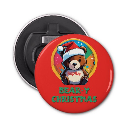 Décapsuleur Jolie adorable Kawaii Chibi Ours de Noël (Devant)