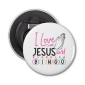 Décapsuleur Joueur de Bingo Jésus Foi Chrétien J'aime Jésus Un (Devant)