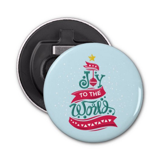 Décapsuleur Joy to the World Christmas Citation Typographie (Devant)