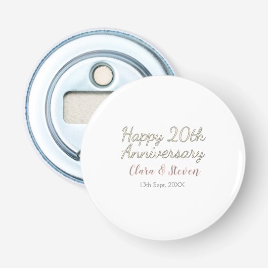 DÉCAPSULEUR JOYEUX 20E ANNIVERSAIRE DE MARIAGE NOM PINK GRAY P (Devant)