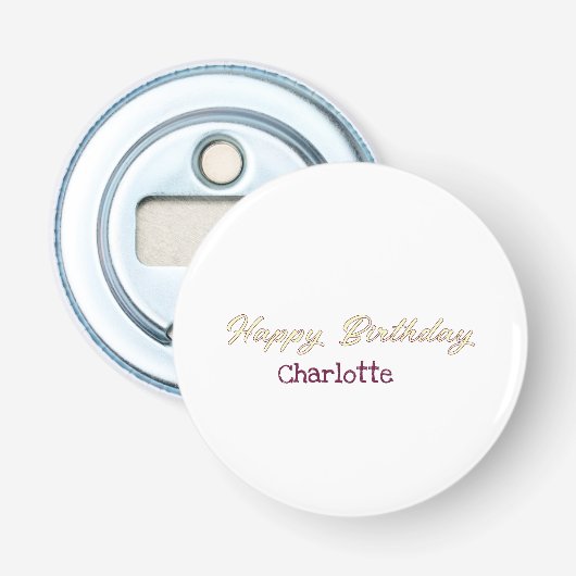 Décapsuleur joyeux anniversaire jaune marron pastel moderne te (Devant)