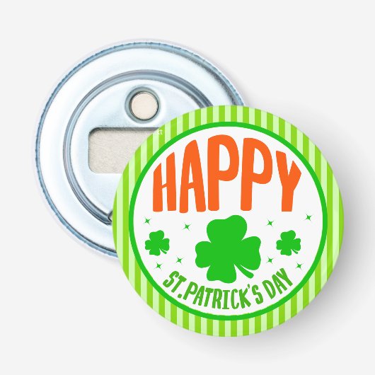 Décapsuleur Joyeux design circulaire de la Saint-Patrick (Devant)