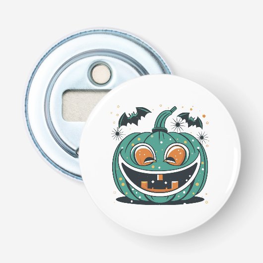 Décapsuleur Joyeux Halloween ! Découpez une citrouille ! (Devant)
