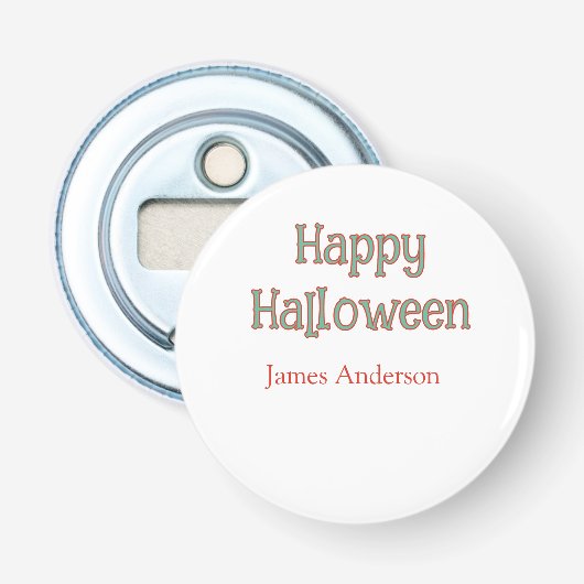Décapsuleur Joyeux Halloween vert orange pastel tendance moder (Devant)