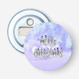 Décapsuleur Joyeux Noël gens de neige Police, Blue Tint neige