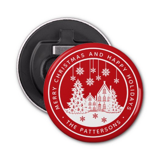 Décapsuleur Joyeux Noël Joyeux Vacances Hiver Personnalisé (Devant)