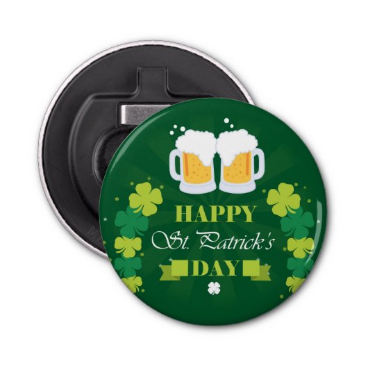 Décapsuleur Joyeux St. Patricks Day Bière et Clovers (Devant)