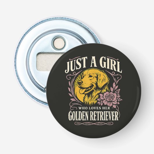 Décapsuleur Juste une fille qui aime son retriever doré (Devant)
