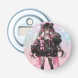 Décapsuleur Kawaii Anime Girl en Robe rose et noire
