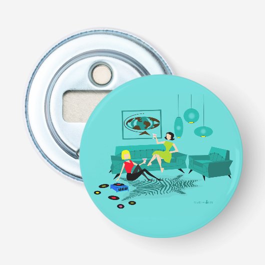 Décapsuleur La Nuit Des Filles Rétro À Bouton Bouteille (Devant)