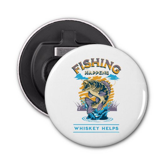 Décapsuleur La Pêche Arrive. Whiskey Aide ! (Devant)