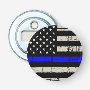 Décapsuleur La police du drapeau de la Ligne bleue soutient le