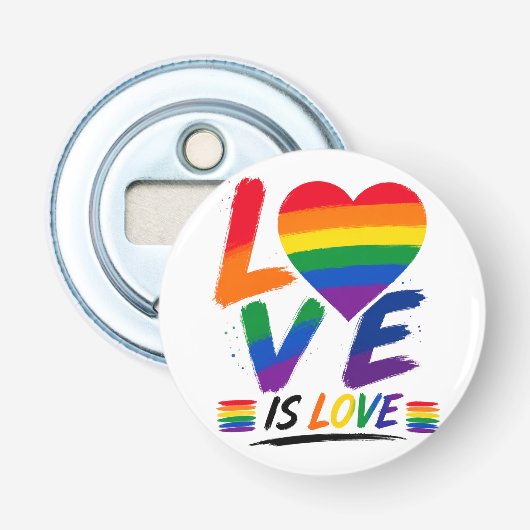 Décapsuleur L'amour est l'amour – Conception de pinceau Rainbo (Devant)