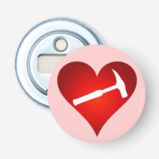 Décapsuleur Le coeur et le marteau de rock du géologue (Devant)