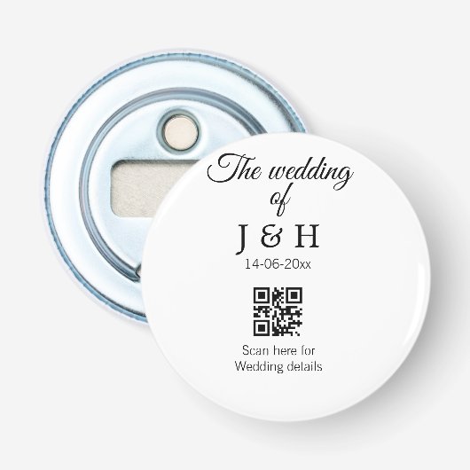 Décapsuleur Le mariage d'ajouter le nom de couple QR code scan (Devant)