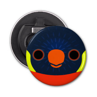 Décapsuleur Le visage d'un lorikeet coucher de soleil