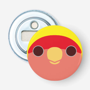Décapsuleur Le visage d'un lovebird à tête de pêche lutino