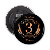 Décapsuleur Leather 3 ans mariage anniversaire (Devant)