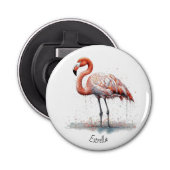 Décapsuleur L'Éclat du Flamant Rose : Flamant Rose aquarelle,  (Devant)