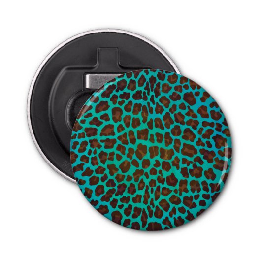 Décapsuleur Léopard Brown et Turquoise (Devant)