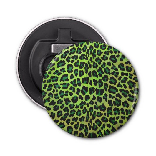 Décapsuleur Léopard noir et vert (Devant)