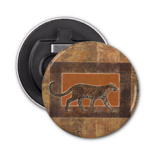Décapsuleur Leopard sur Orange et Arrière - plan Brown