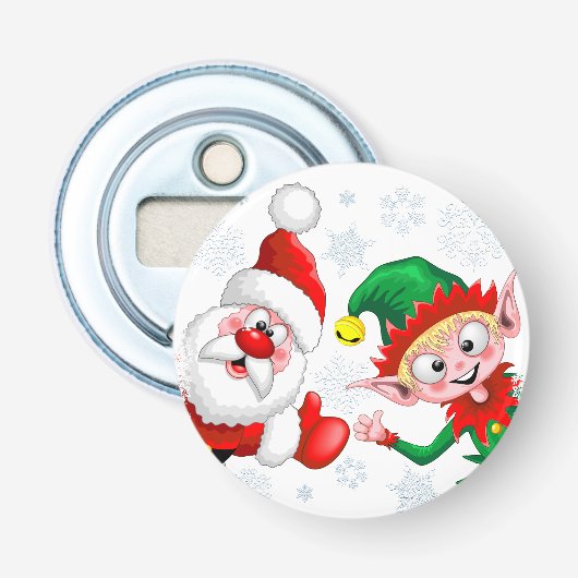 Décapsuleur Les personnages de Noël de père Noël et Elf (Devant)