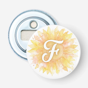 Décapsuleur Lettre F Tournesol Monogramme Initial Nom