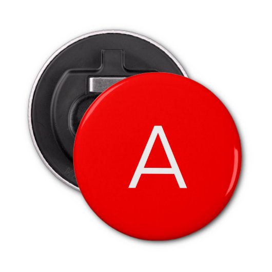 Décapsuleur Lettre initiale du monogramme rouge professionnel (Devant)