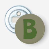 Décapsuleur LETTRE INITIALE Élégante MONOGRAPHIQUE VERT (Devant)