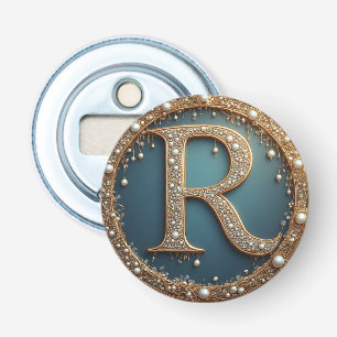 Décapsuleur Lettre initiale R monogramme doré