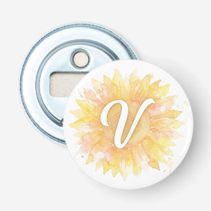 Décapsuleur Lettre V Tournesol Monogramme Initial Nom