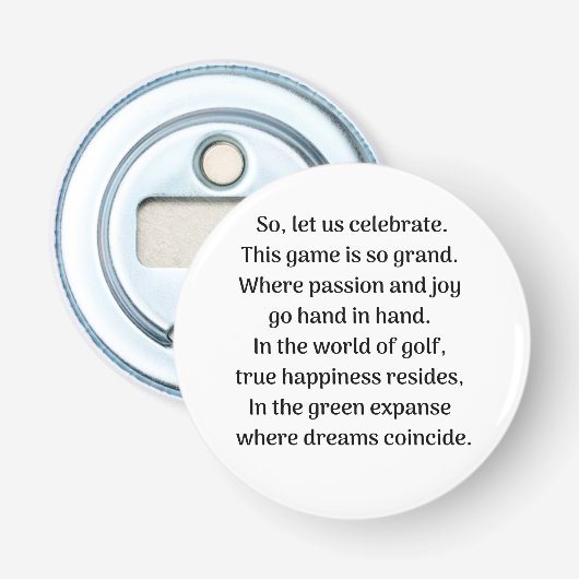 Décapsuleur L'excitation de Golfer (Devant)