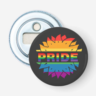 Décapsuleur LGBT+Fierté amour. Arc-en-ciel fleur Magnet