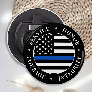 Décapsuleur Ligne Bleue Mince Drapeau Agent de police