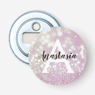 Décapsuleur Lilac Girly Pailletés Monogramme Nom