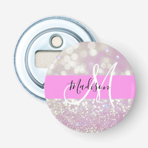 Décapsuleur Lilas scintillant pailleté paillettes monogramme n
