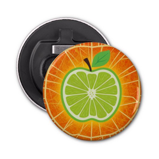 Décapsuleur Lime Apple Pop - Gras Citrus Art Bottle Opener (Devant)
