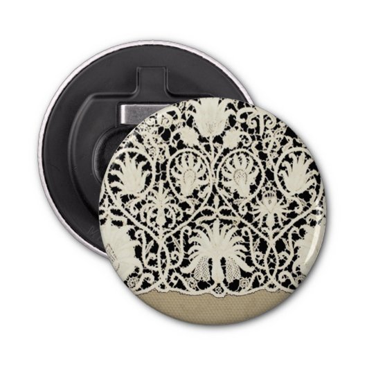 Décapsuleur Linge de dentelle mariage blanc classique jolie (Devant)