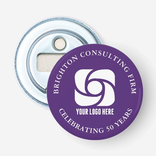 Décapsuleur Logo d'entreprise violet pour une fête d'entrepris (Devant)