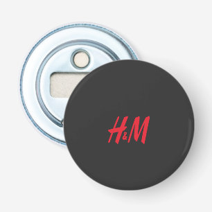 Décapsuleur logo h et m rouge sur un arrière - plan noir