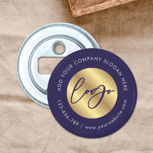 Décapsuleur Logo Immobilier Navy & Gold Entreprise Promotionne