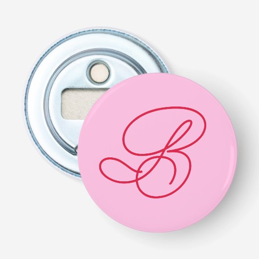Décapsuleur Logo Monogramme Initial Rose Élégant pour Promotio (Devant)