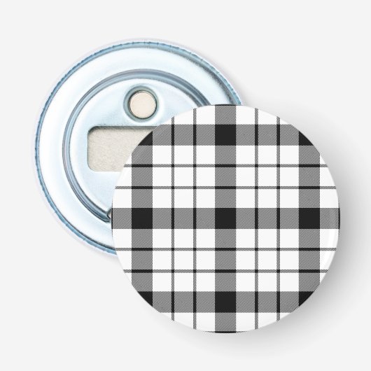 Décapsuleur MacFarlane tartan noir blanc plaid (Devant)