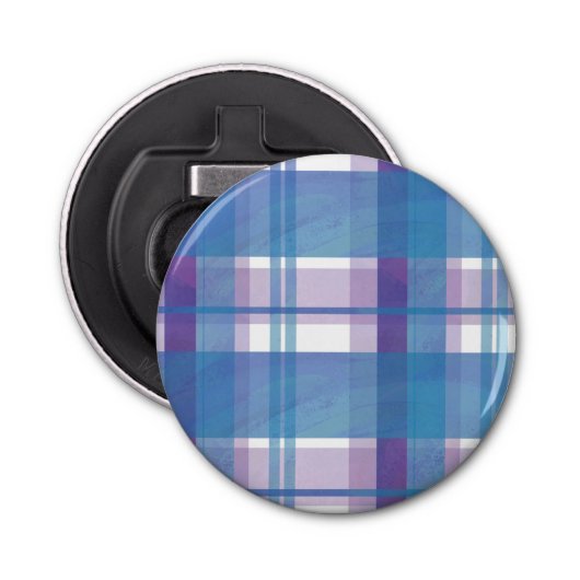 Décapsuleur Madras Plaid Blue et Purple (Devant)