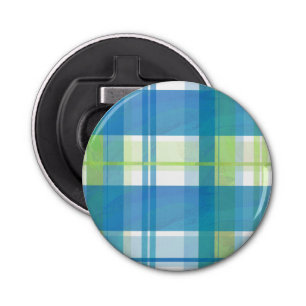 Décapsuleur Madras Plaid Green et Blue