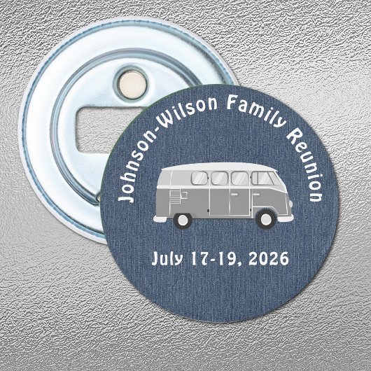 Décapsuleur Magnet à impression en jean bleu pour réunion de c