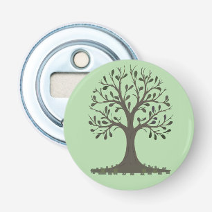🌳 Décapsuleur Magnétique Arbre de Vie Vert Pâle