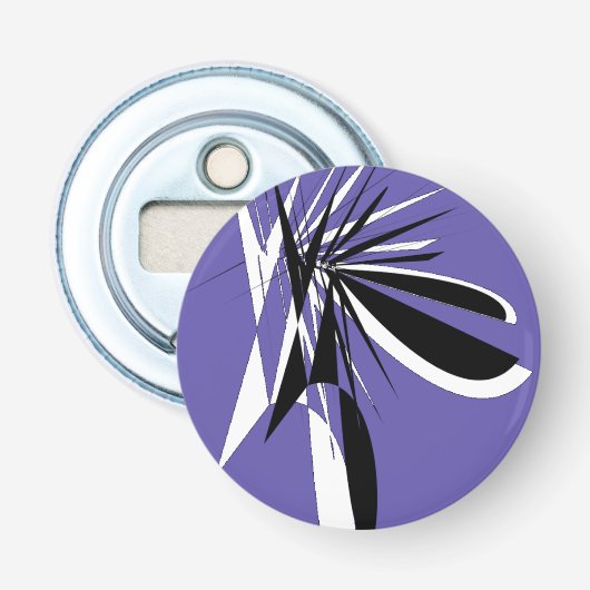 Décapsuleur Magnétique Violet au Design Graphique (Devant)